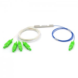 1X4 Fiber Optic PLC Splitter Mini 0.9mm With SC APC Connector