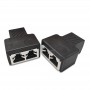  Female to 2 Female UTP Inline Coupler Black