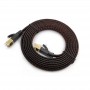 FLAT CAT7 10 GIGABIT PATCH CABLES, ULTRA FLAT, NYLON BRAIDED