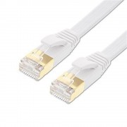 FLAT CAT7 Shielded Ethernet Patch Cables Whtie