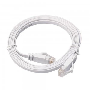 Flat Cat5e Network Ethernet Patch Cable - White