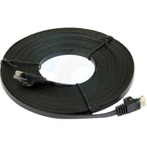 Flat Cat5e Network Ethernet Patch Cable - Black