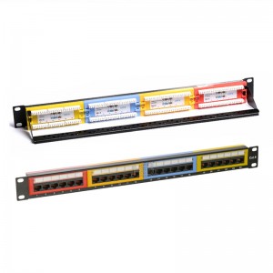 Cat6 Colorful Patch Panel 110 Type 24 Port 1U 