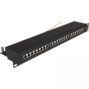 Cat6A Shielded Patch Panel 24 Port 19"